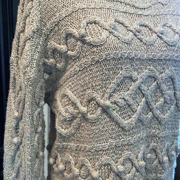 Express Tricot Handknit Cable Fringed Sweater - Picture 3 of 8